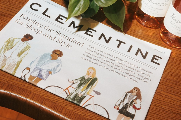 Cover of Clementine sleepwear brand broadsheet