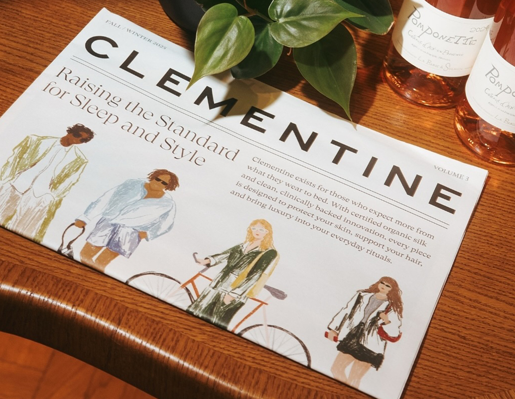 Cover of Clementine sleepwear brand broadsheet