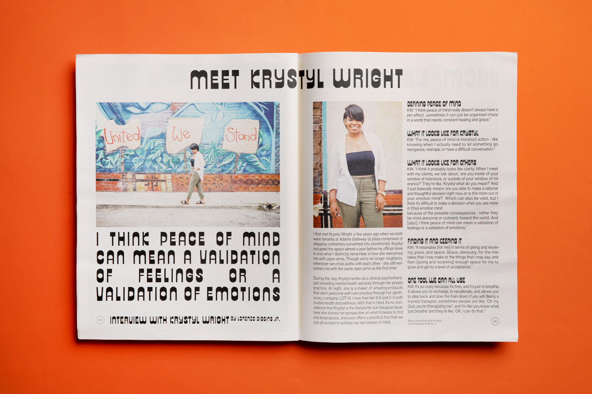 Find Peace. Keep Peace. is a new zine exploring inner peace, founded by Lorenzo Diggins Jr. Printed by Newspaper Club.