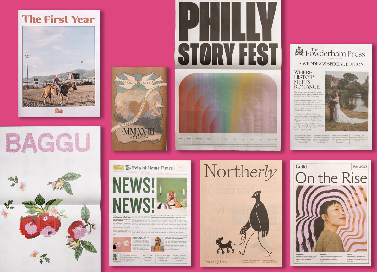 8 creative newspaper designs for portfolios, brochures, catalogues and more. Printed by Newspaper Club.