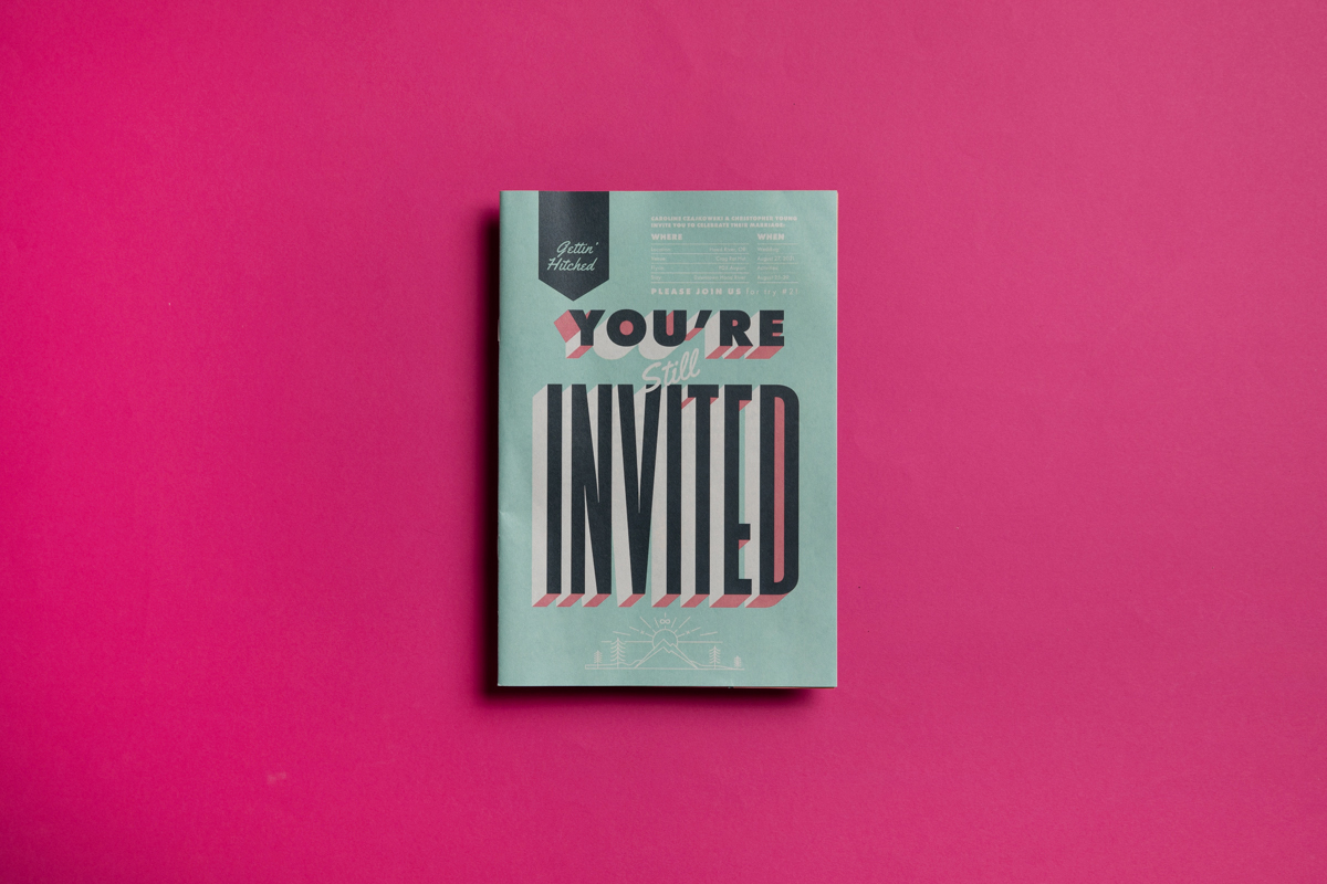 You're Still Invited wedding invitation newspaper designed by Caroline Czajkowski. Printed by Newspaper Club.